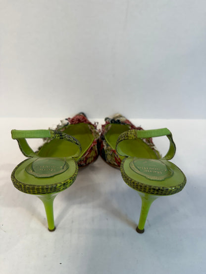 RENE CAOVILLA Sling Back Lace Mules Sandals / US8-EU39