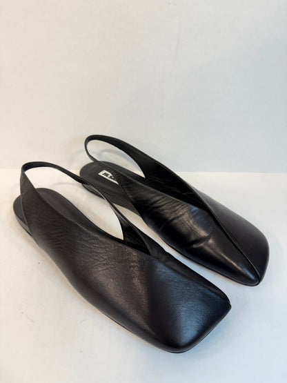 JIL SANDER Leather Flat Slingback Flat Pump / US8.5-EU39