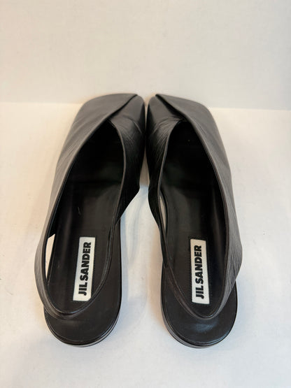 JIL SANDER Leather Flat Slingback Flat Pump / US8.5-EU39