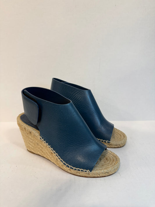 CELINE Leather Wedge Espadrilles/ US6-EU36