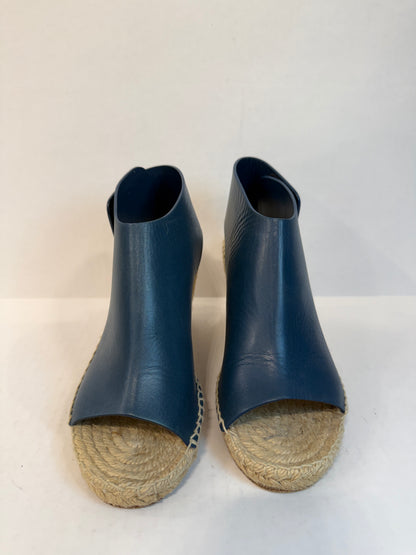 CELINE Leather Wedge Espadrilles/ US6-EU36