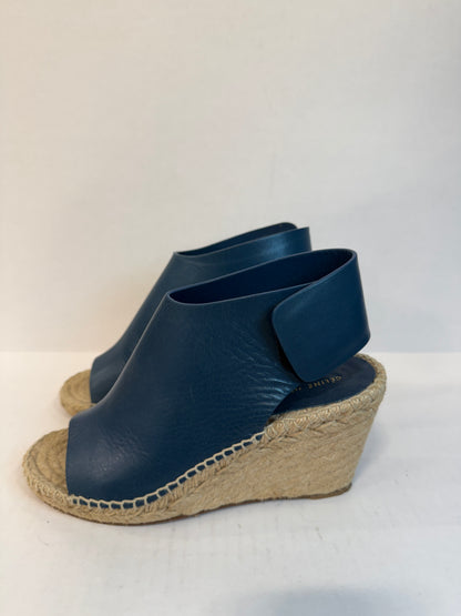 CELINE Leather Wedge Espadrilles/ US6-EU36