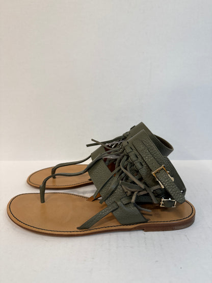 VALENTINO GARAVANI Leather Finged Greek Sandals/US6.5-EU37