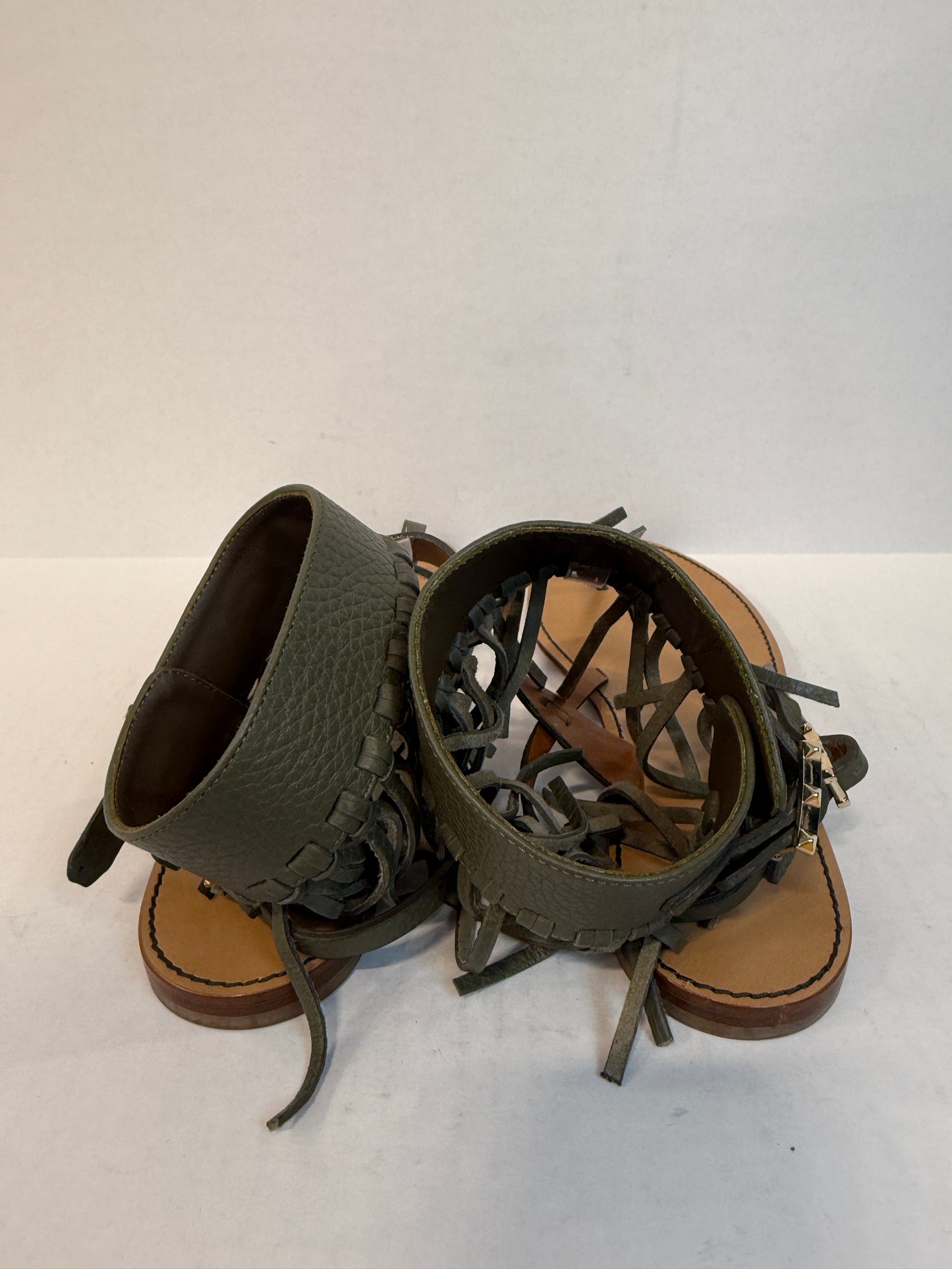 VALENTINO GARAVANI Leather Finged Greek Sandals/US6.5-EU37