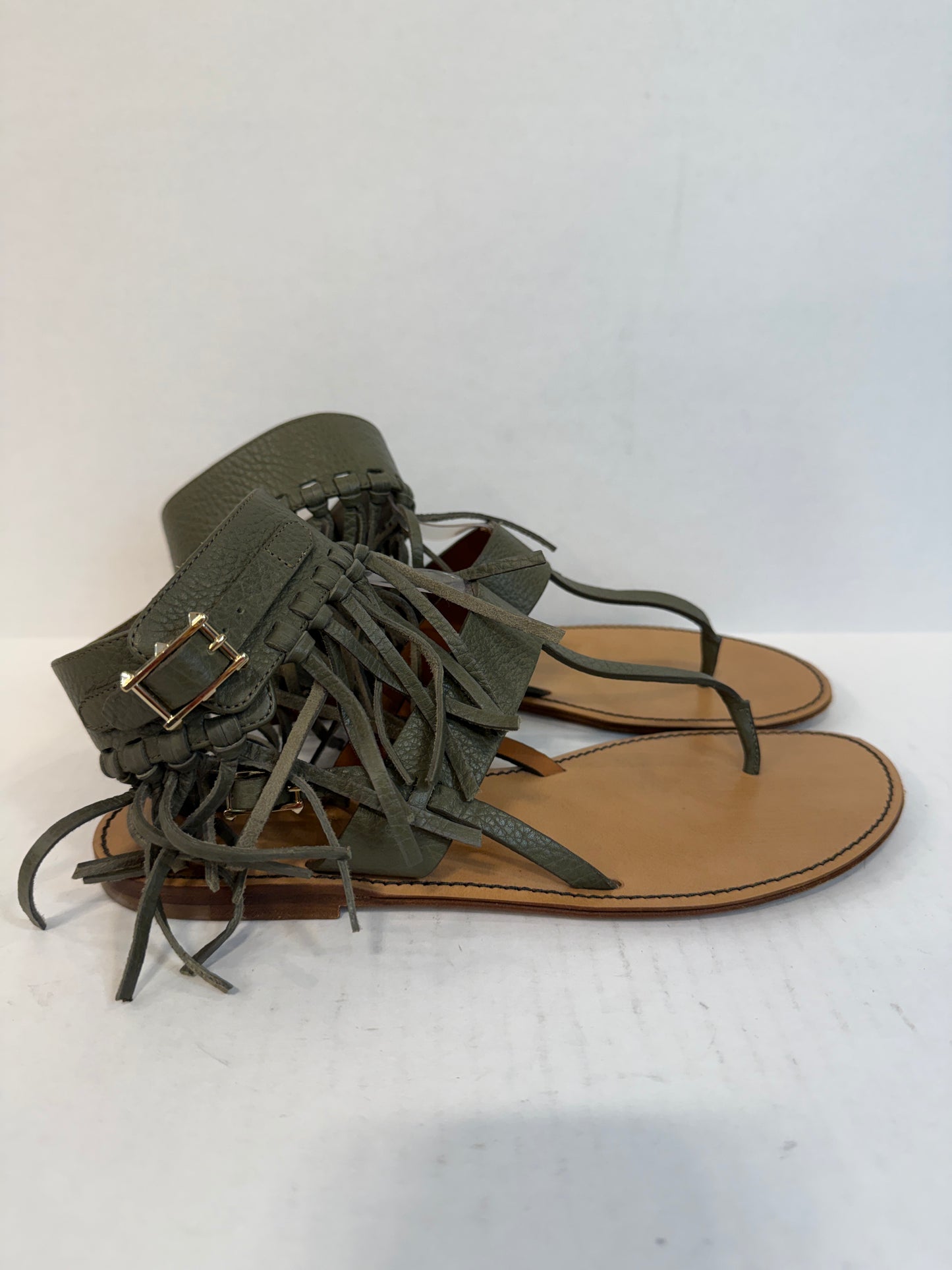 VALENTINO GARAVANI Leather Finged Greek Sandals/US6.5-EU37