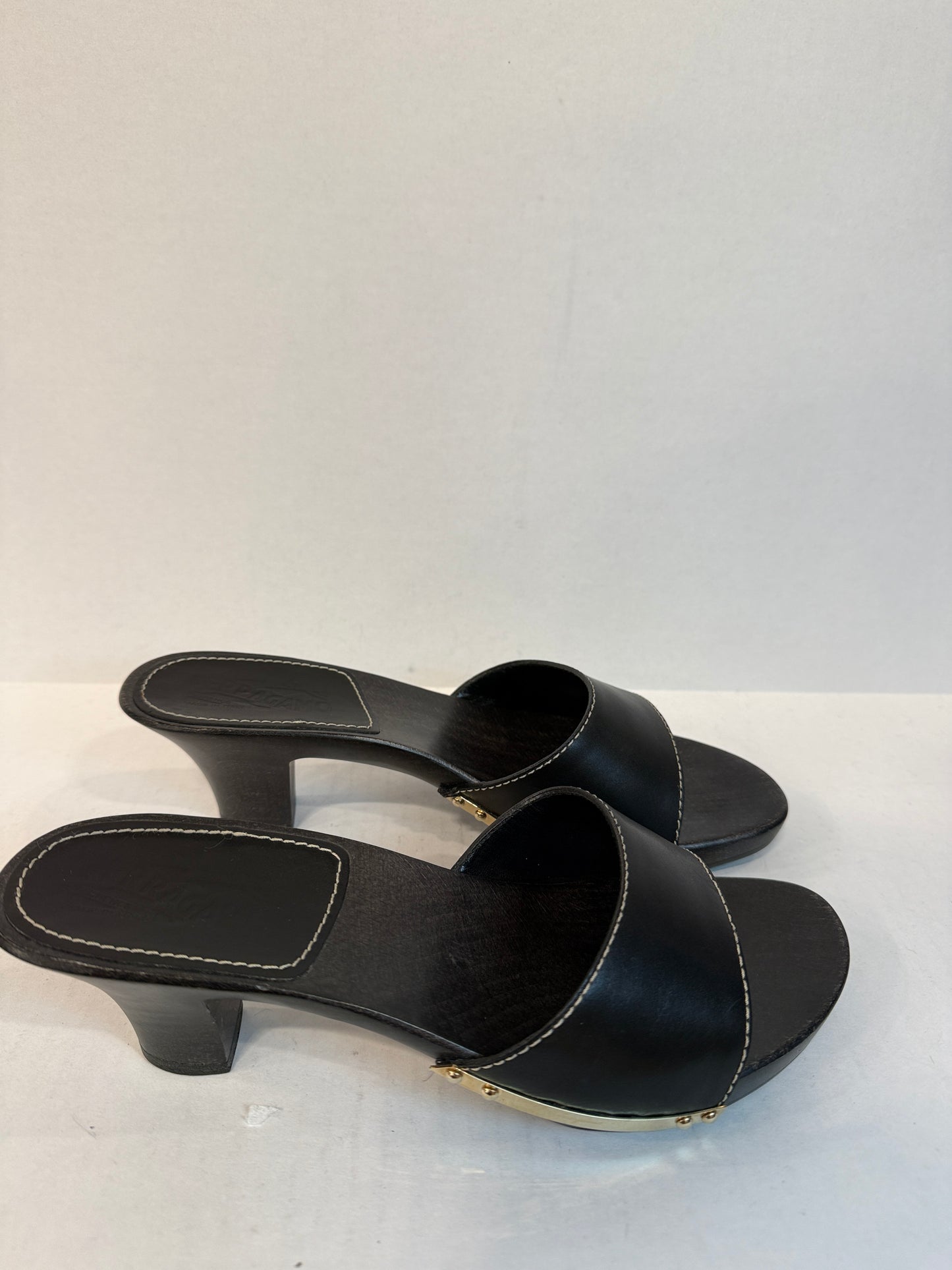 FERRAGAMO Luela Leather Mule in Black — Excellent | EU39-US8.5