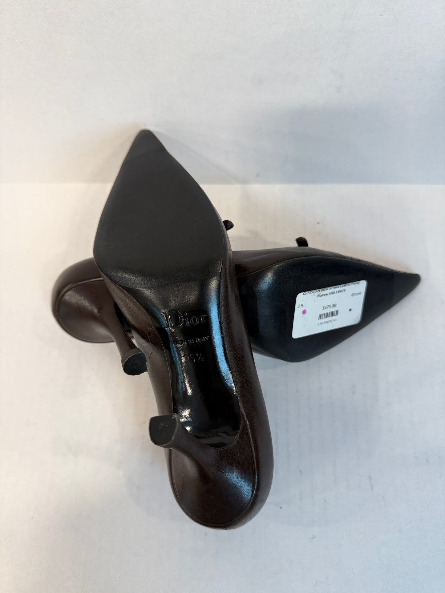 CHRISTIAN DIOR HHeels Leather Pointy Pumps/ US5.5-EU36