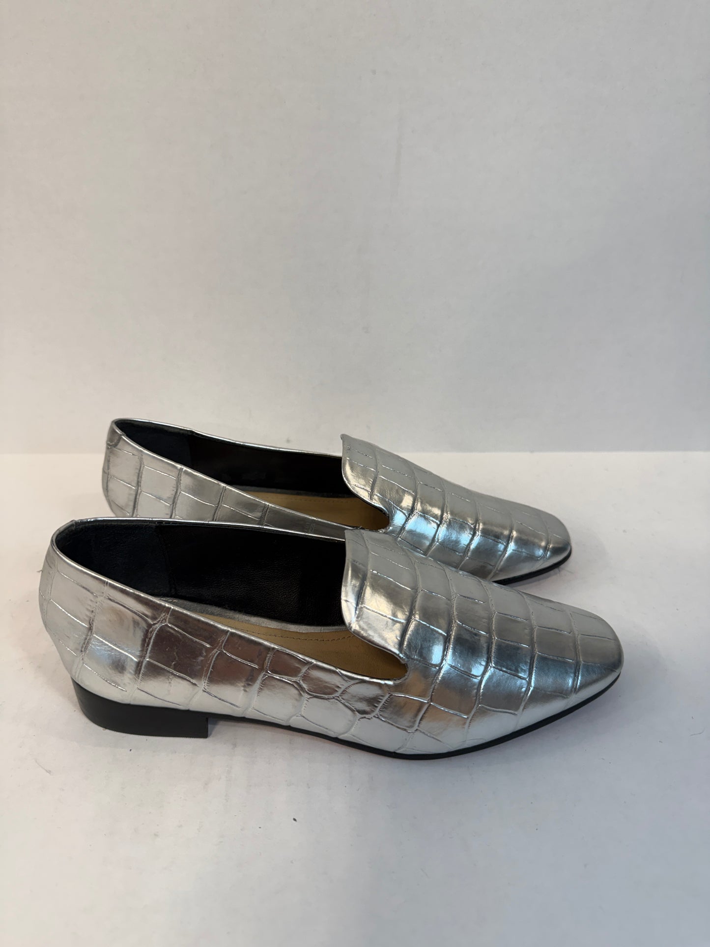 SCHUTZ  NWT Metalic  Croco Embossed Loafers/US5-EU35