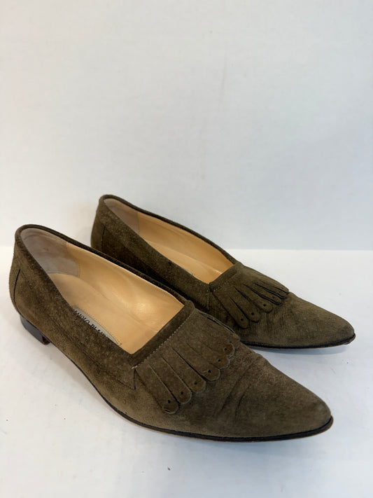 MANOLO BLAHNIK Pointed Suede Loaffers/ US 6-EU36