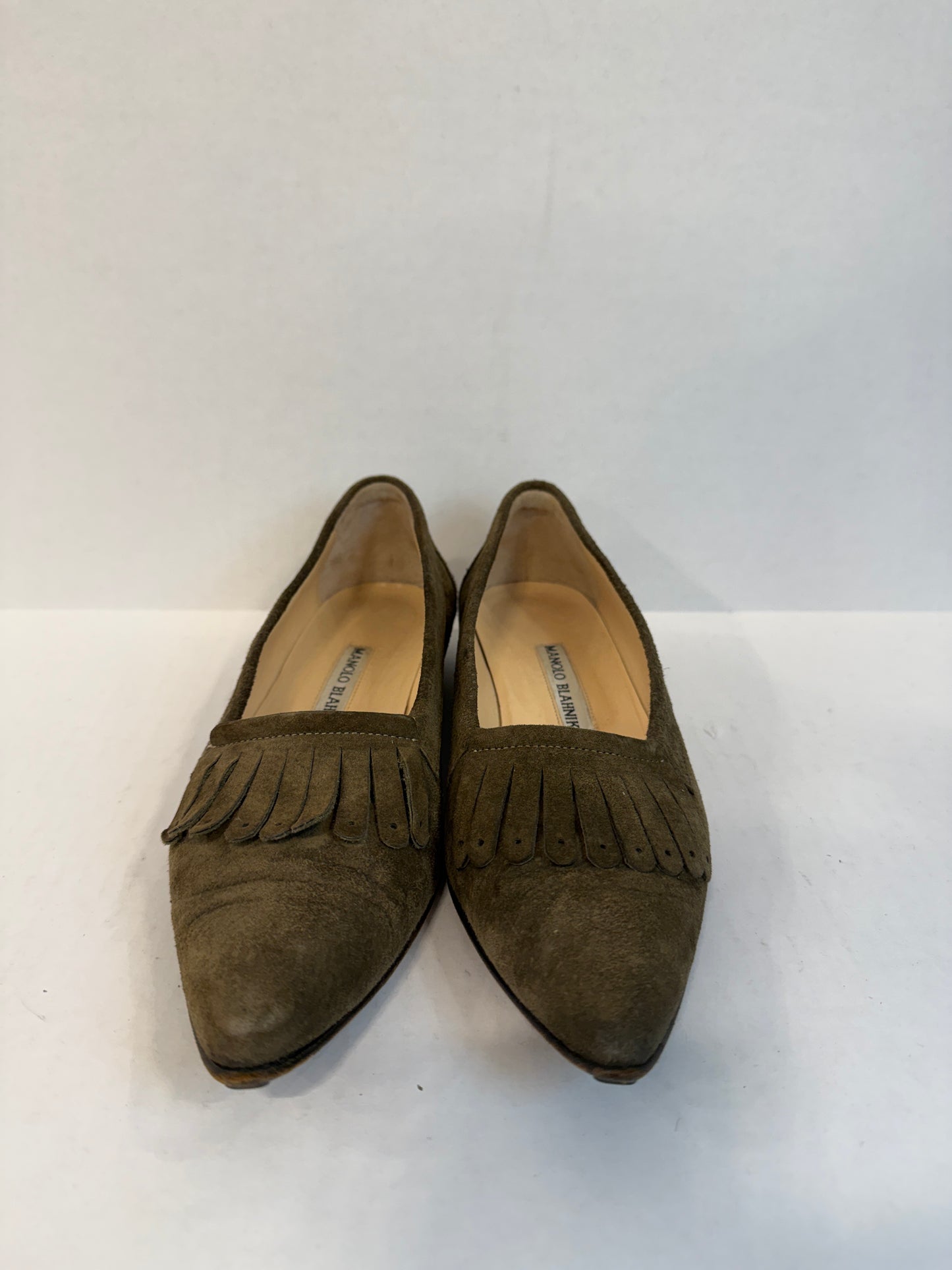 MANOLO BLAHNIK Pointed Suede Loaffers/ US 6-EU36