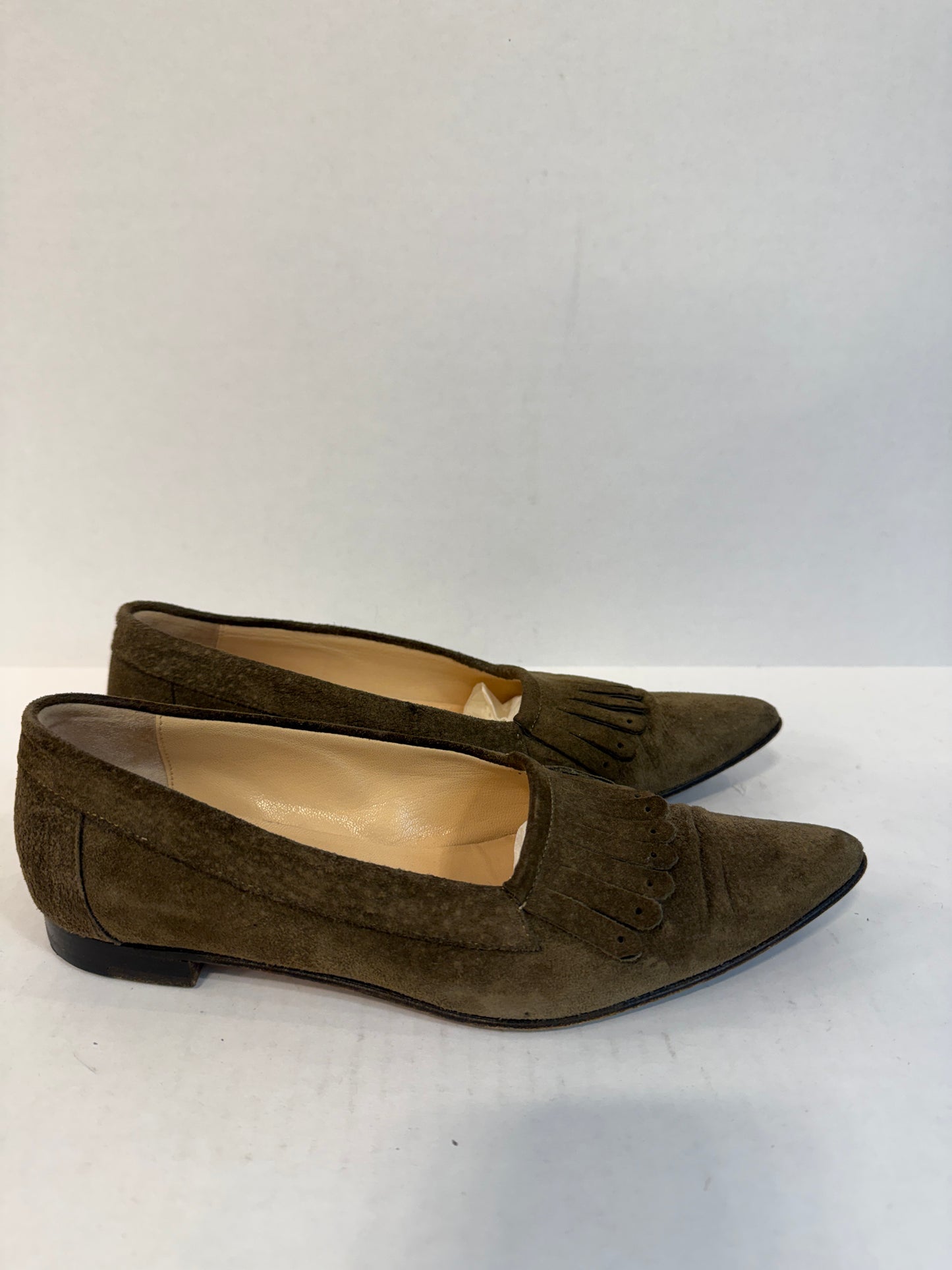 MANOLO BLAHNIK Pointed Suede Loaffers/ US 6-EU36