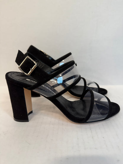 MANOLO BLAHNIK Suede Block Heel Sandals / US6.5-UE37