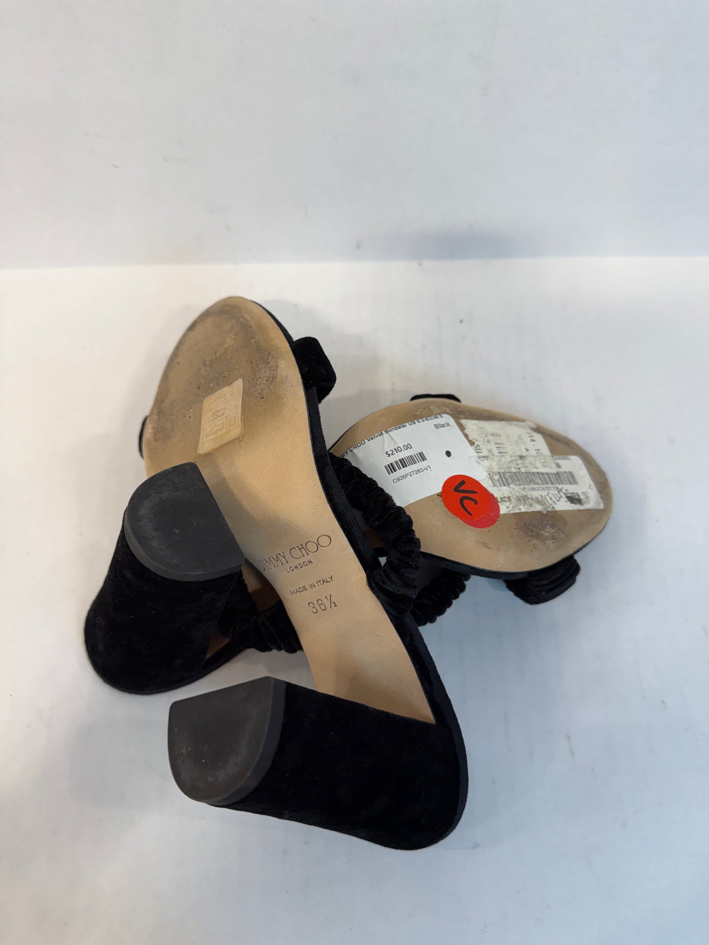 JIMMY CHOO Velvet Sandals/ US6.5-EU36.5