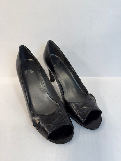 STUART WEITZMAN Black Open Toe Pump / 9-EU39.5
