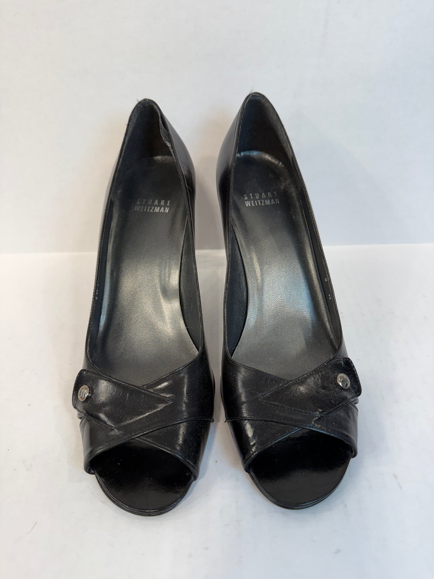 STUART WEITZMAN Black Open Toe Pump / 9-EU39.5