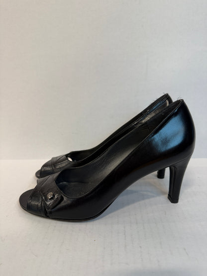 STUART WEITZMAN Black Open Toe Pump / 9-EU39.5