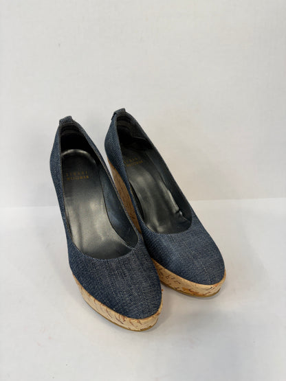 STUART WEITZMAN Corkswoon Navy Denim / US5