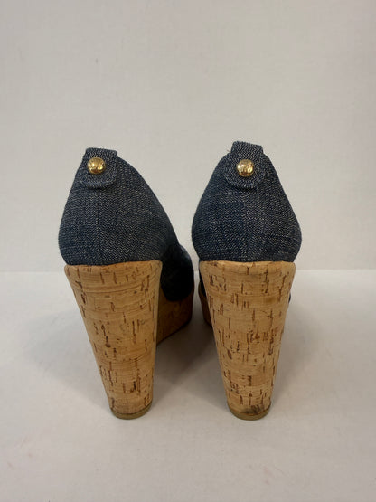 STUART WEITZMAN Corkswoon Navy Denim / US5