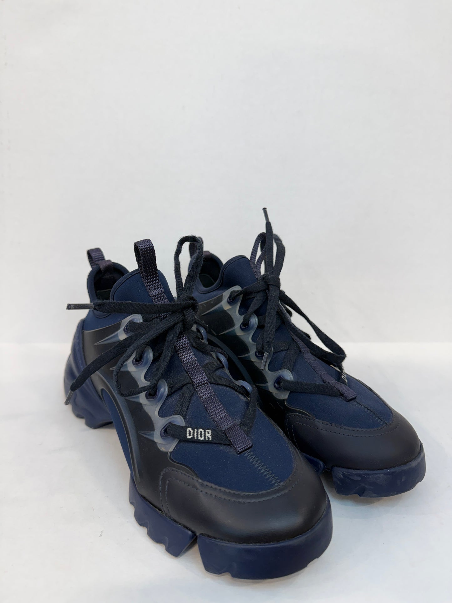 DIOR D-Connect Sneakers in Navy Blue Neoprene — Authentic Pre-Owned | Size EU 37.5 / US 7.5