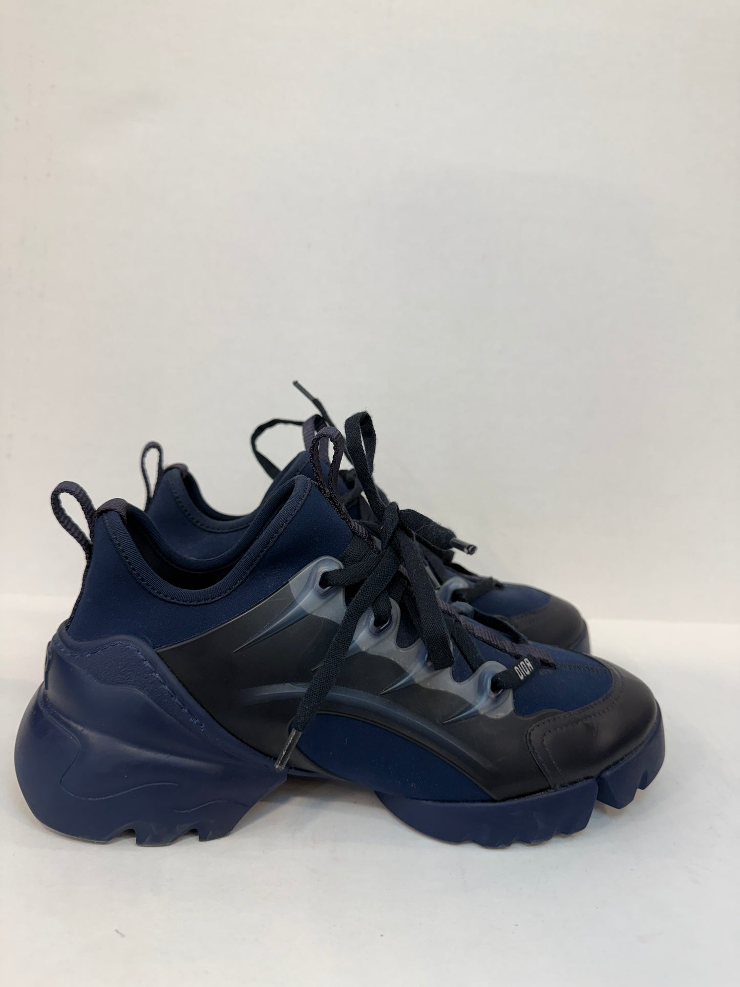 DIOR D-Connect Sneakers in Navy Blue Neoprene — Authentic Pre-Owned | Size EU 37.5 / US 7.5