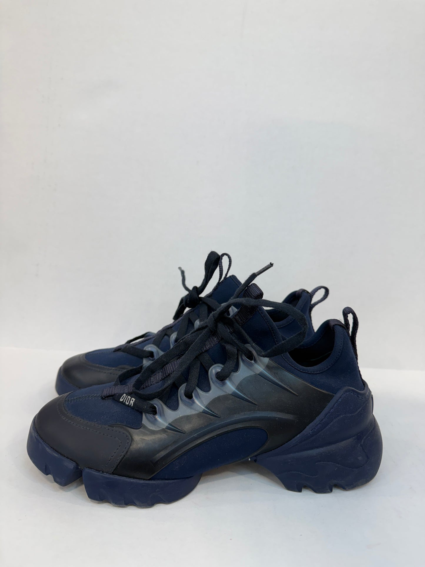 DIOR D-Connect Sneakers in Navy Blue Neoprene — Authentic Pre-Owned | Size EU 37.5 / US 7.5