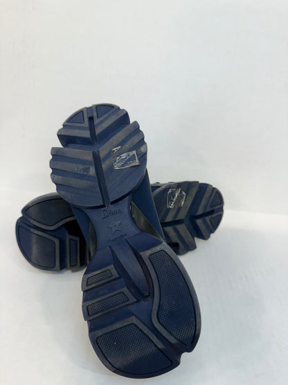DIOR D-Connect Sneakers in Navy Blue Neoprene — Authentic Pre-Owned | Size EU 37.5 / US 7.5