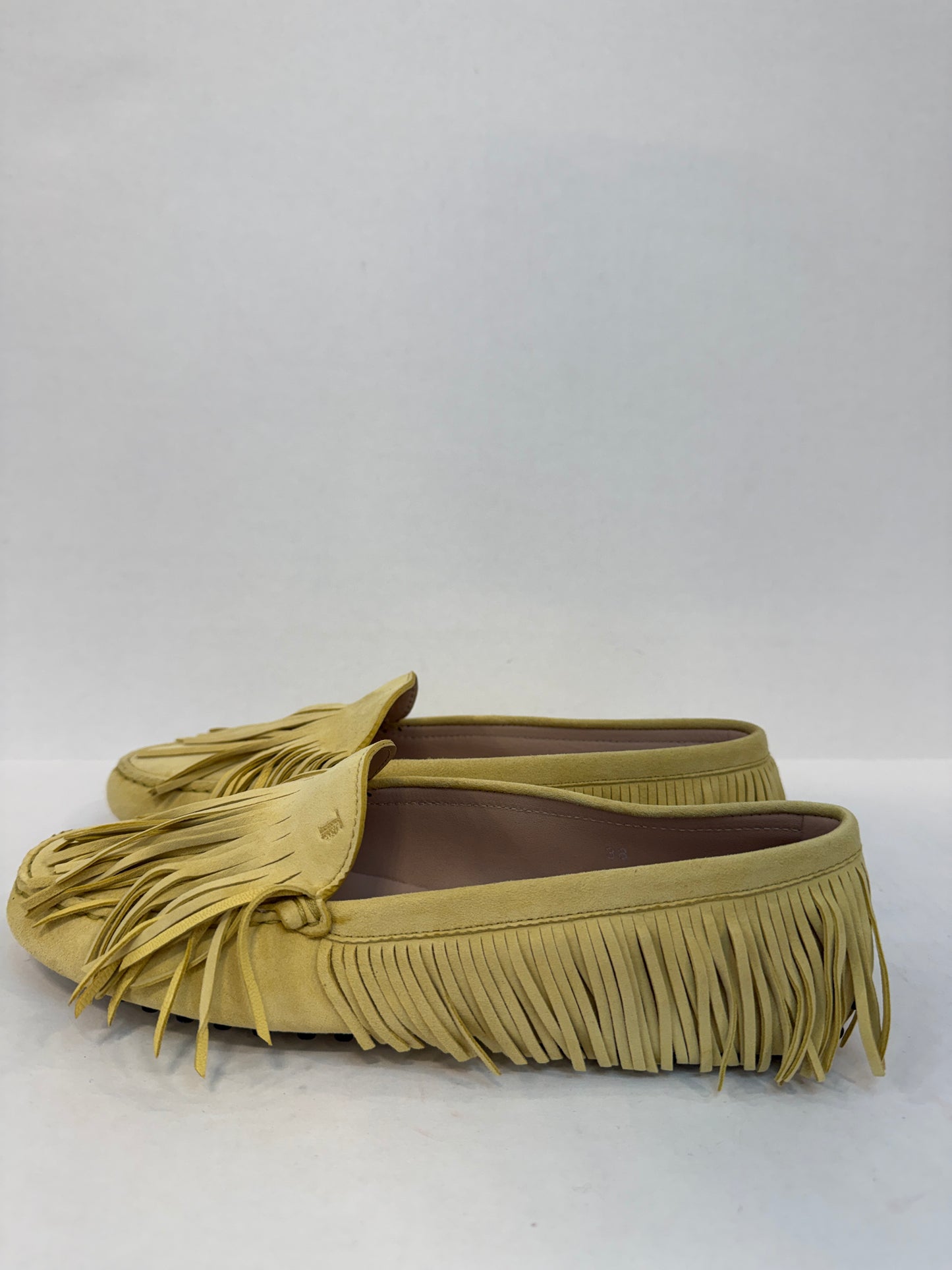 TOD'S NWT Suede Driving Yellow Loafers / US8
