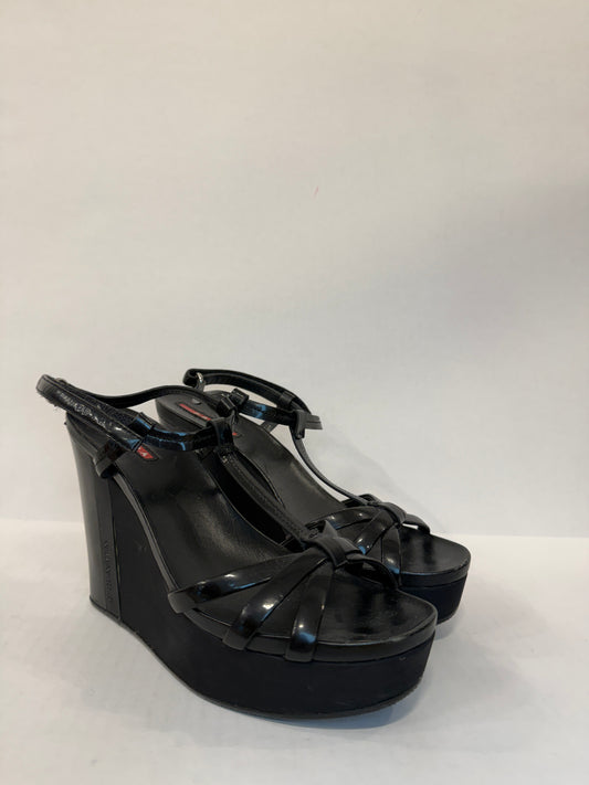 PRADA Wedge Black Leather / US8 UE38.5