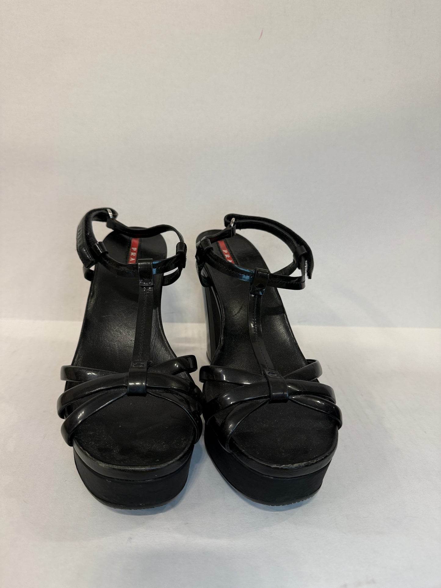 PRADA Wedge Black Leather / US8 UE38.5
