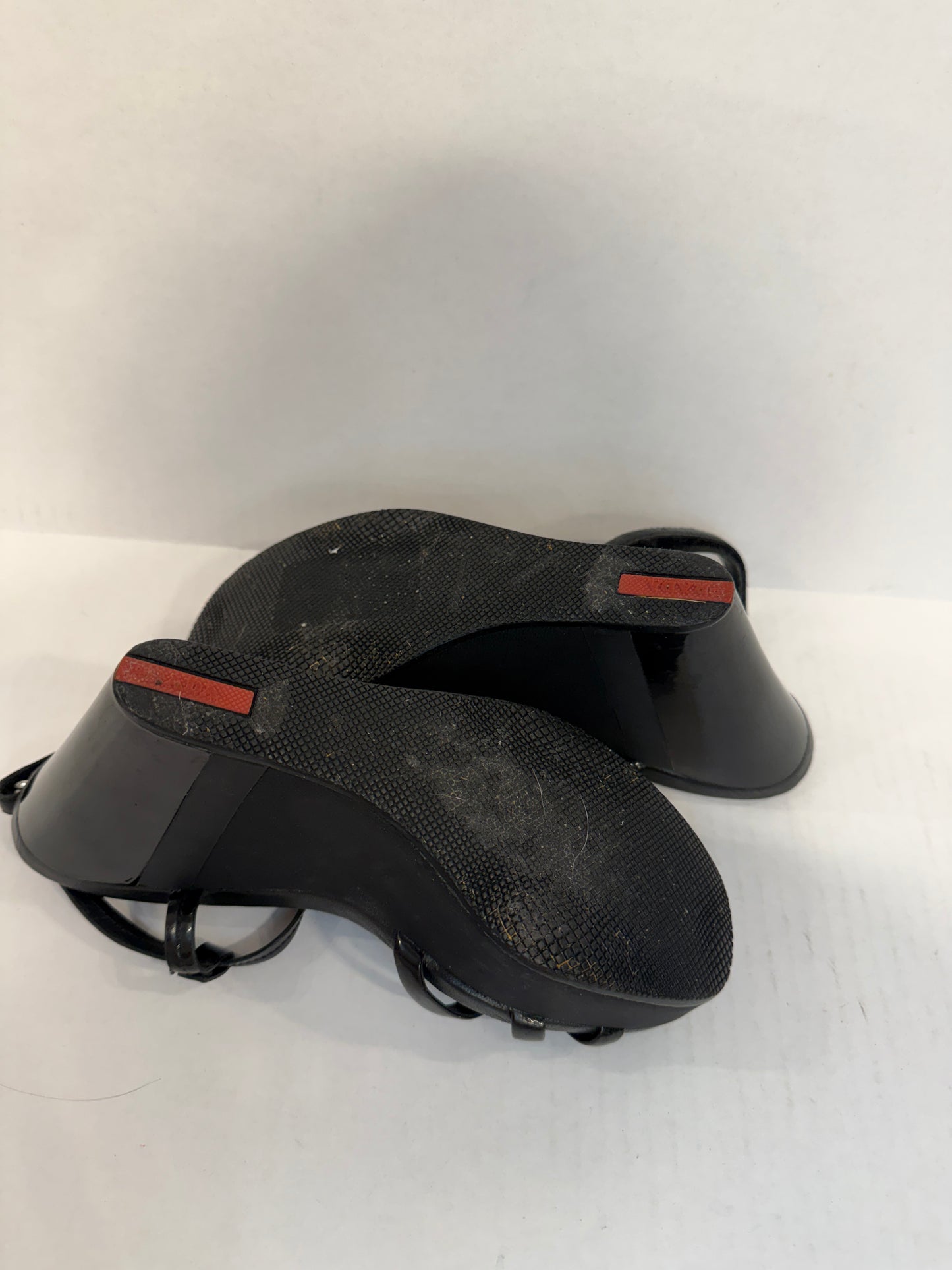 PRADA Wedge Black Leather / US8 UE38.5