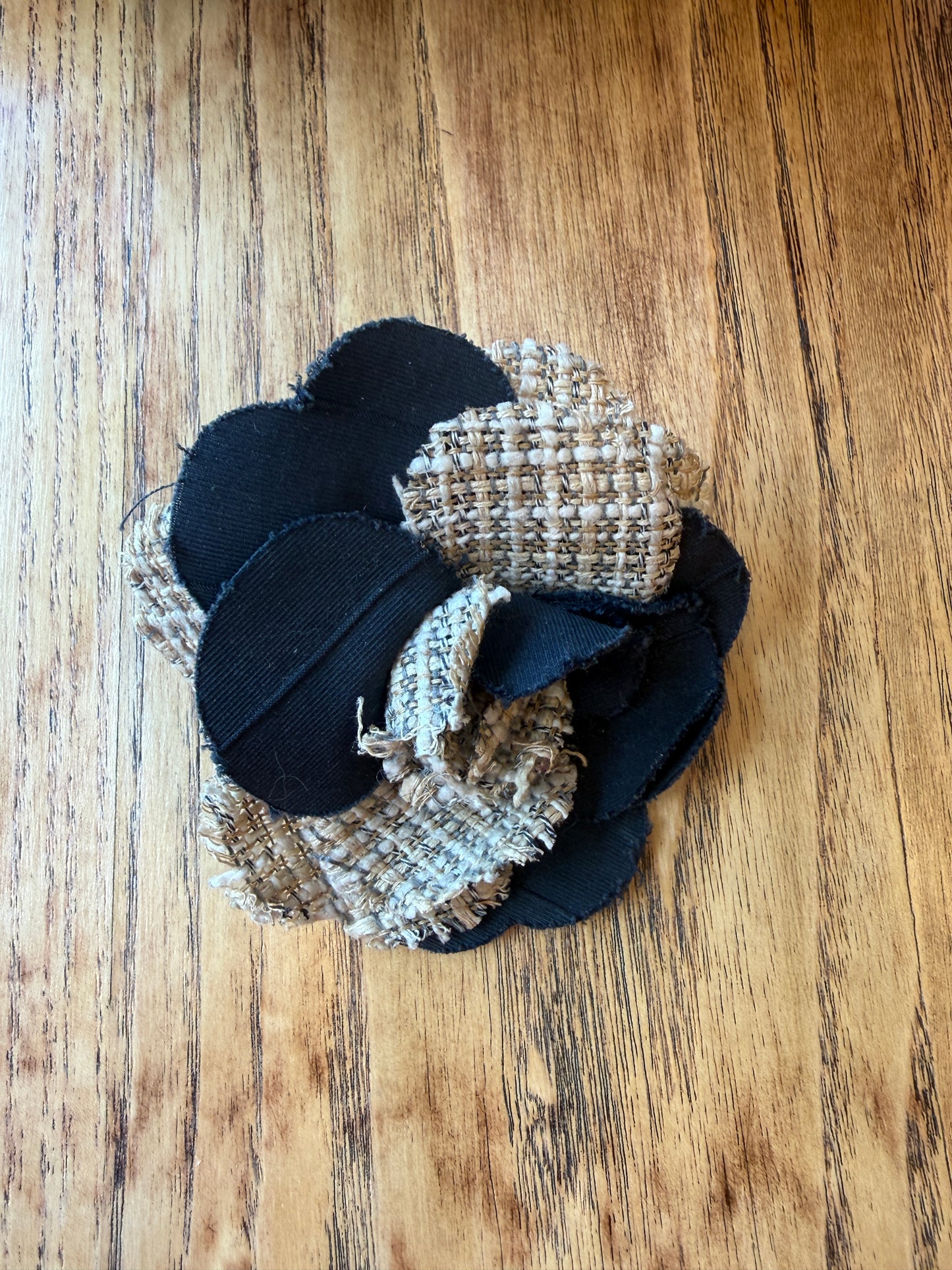 CHANEL Camelia Tweed Brooch
