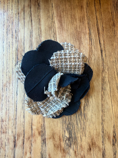 CHANEL Camelia Tweed Brooch