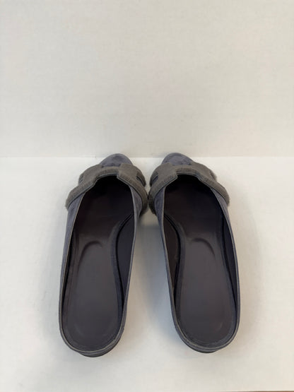 HERMES Suede & Fur Flat Mules/ US9-EU39.5