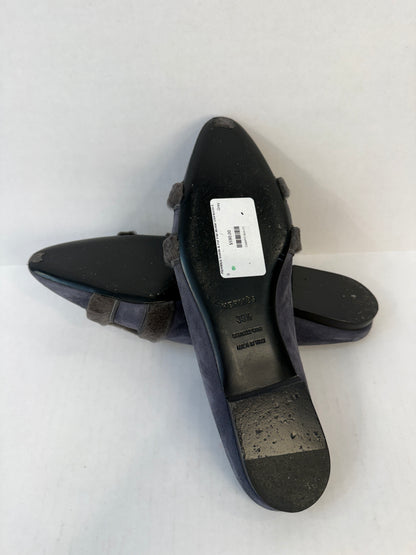 HERMES Suede & Fur Flat Mules/ US9-EU39.5