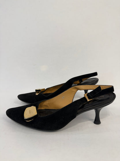 TOD'S Pointed Suede Kitten Heels/US6-EU37