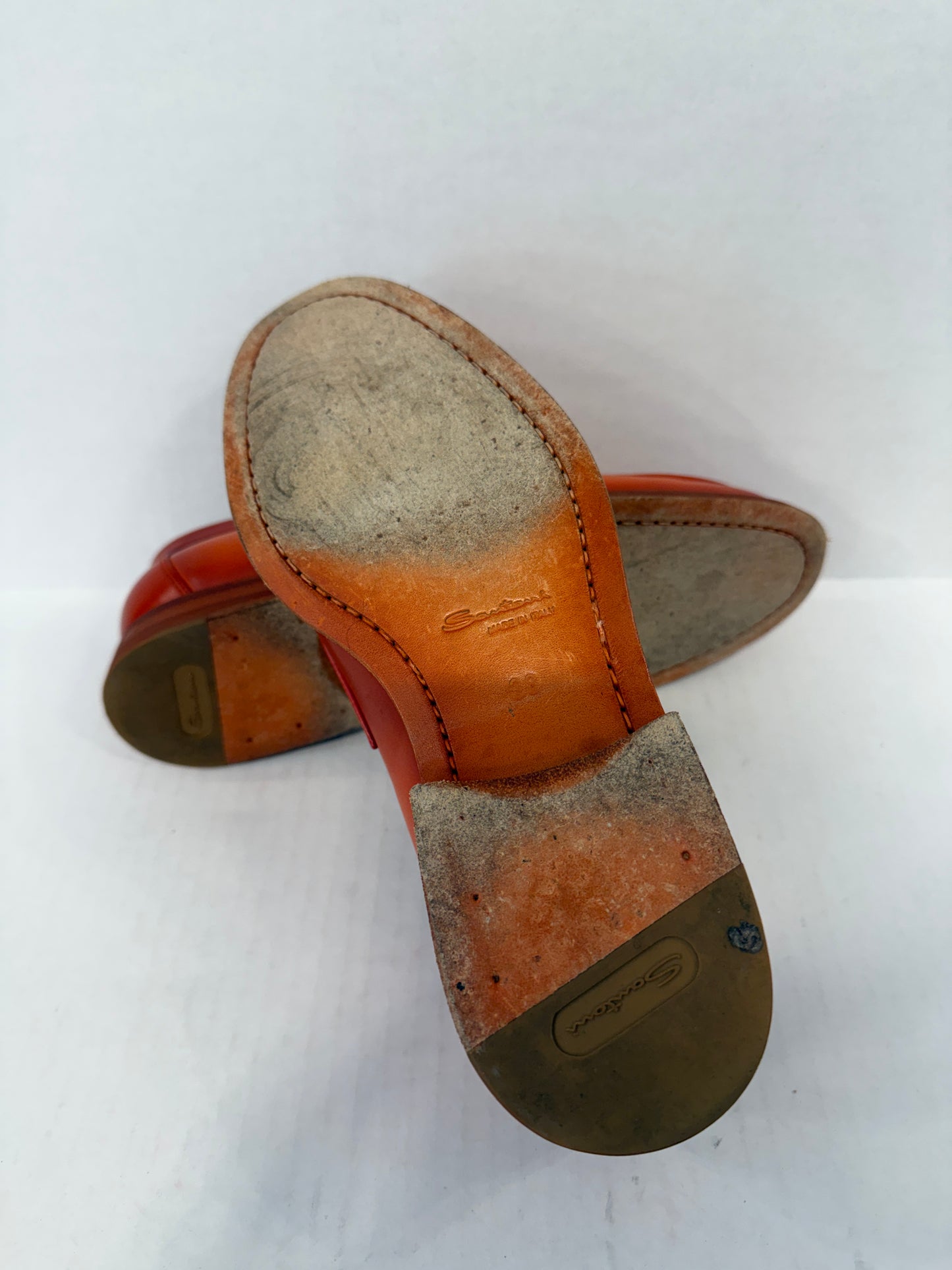 SANTONI Leather Loafers/US7.5-EU38