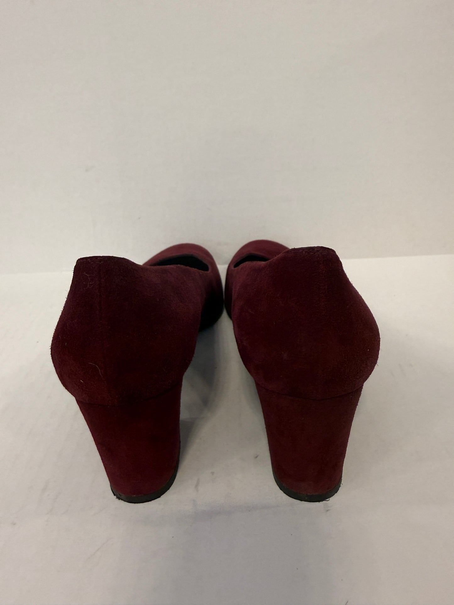 STUART WEITZMAN Suede Leather Block Heels Square Toe Pumps/Us9- EU39.5