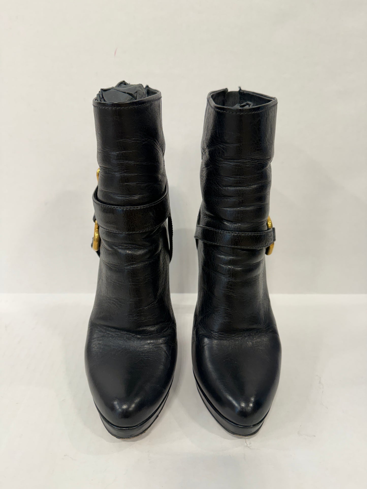 PRADA Vintage Donna Leather HHeels Boots/US6-EU36