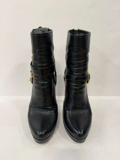 PRADA Vintage Donna Leather HHeels Boots/US6-EU36