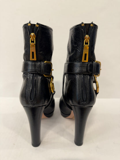 PRADA Vintage Donna Leather HHeels Boots/US6-EU36