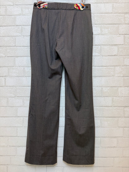 PAUL SMITH Black Wool Stripes Print Mid Rise  Large Pants/M2