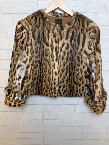 CASSIN NY Fur Animal Print LS Jacket/M