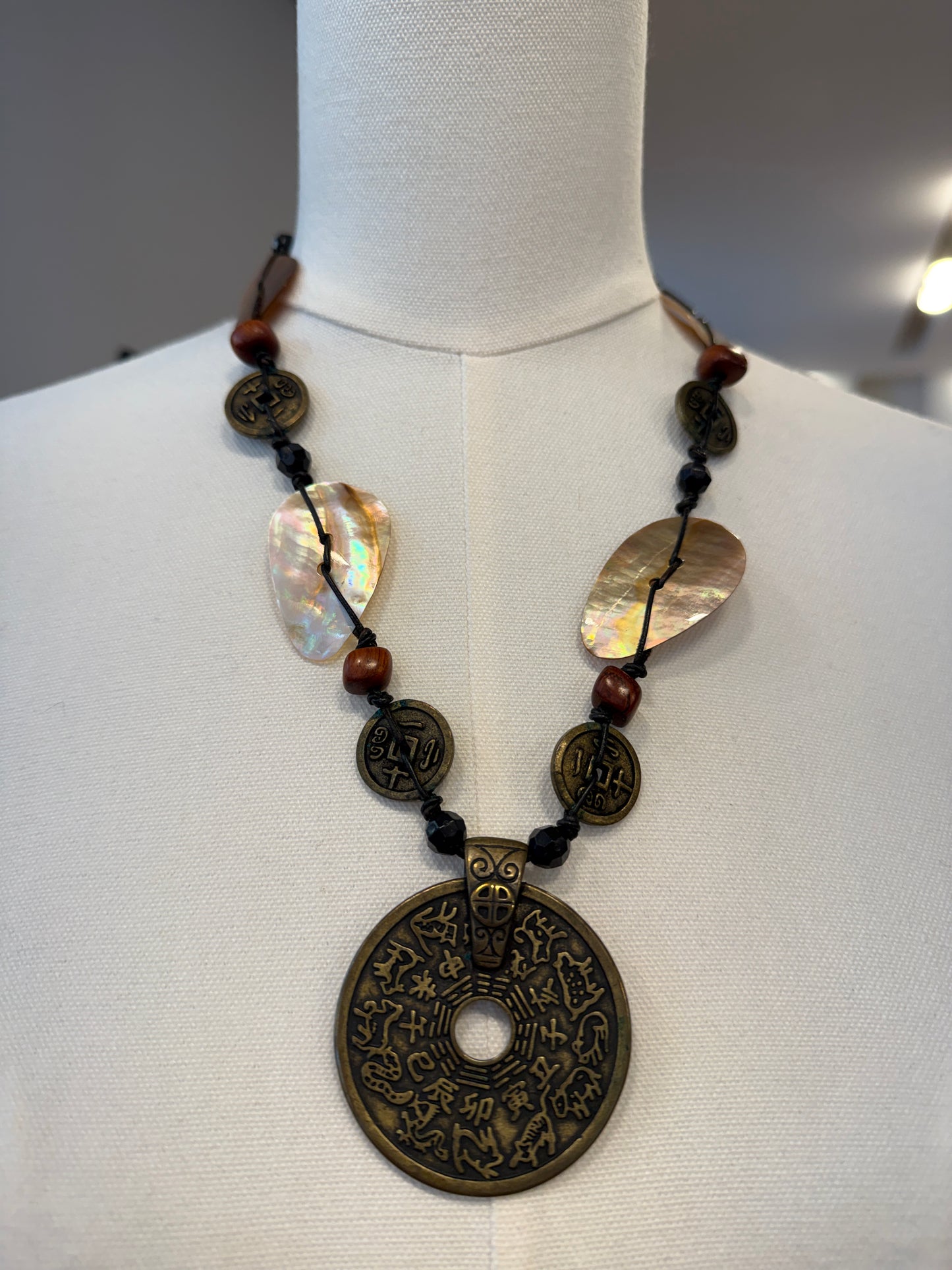 Chico's Asian  Medallion Pendant Necklace