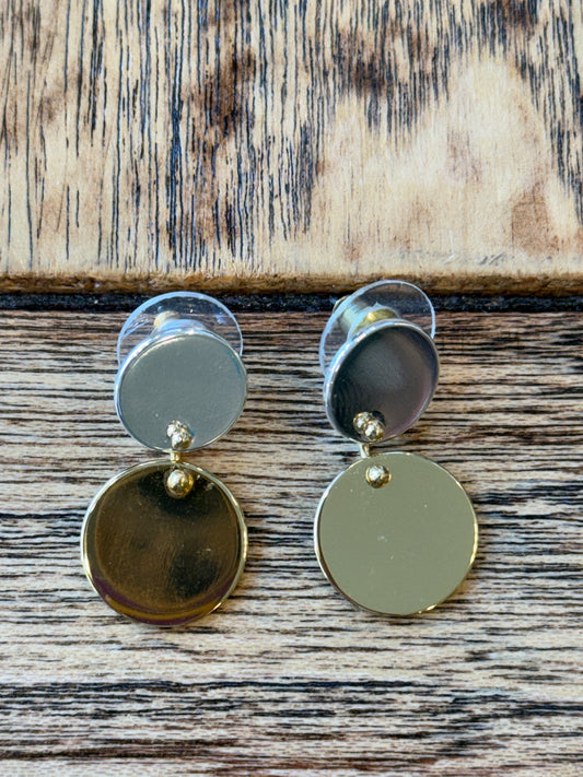 J.CREW Pendant 2 Circles Earrings