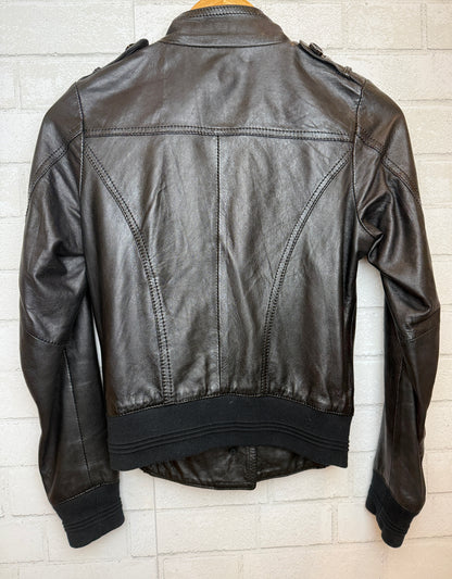 SWORD 6644 Leather Jacket with Pockets/XS
