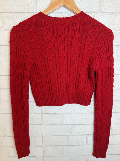 SALVATORE FERRAGAMO Knitted Crop Cardigan / S