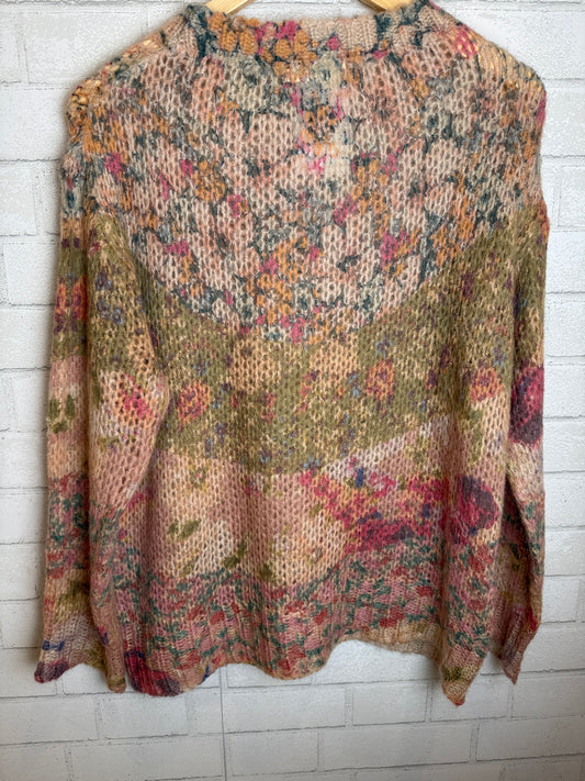 MAISON HOTEL Mohair Floral Print LS Sweater/ S-EU36