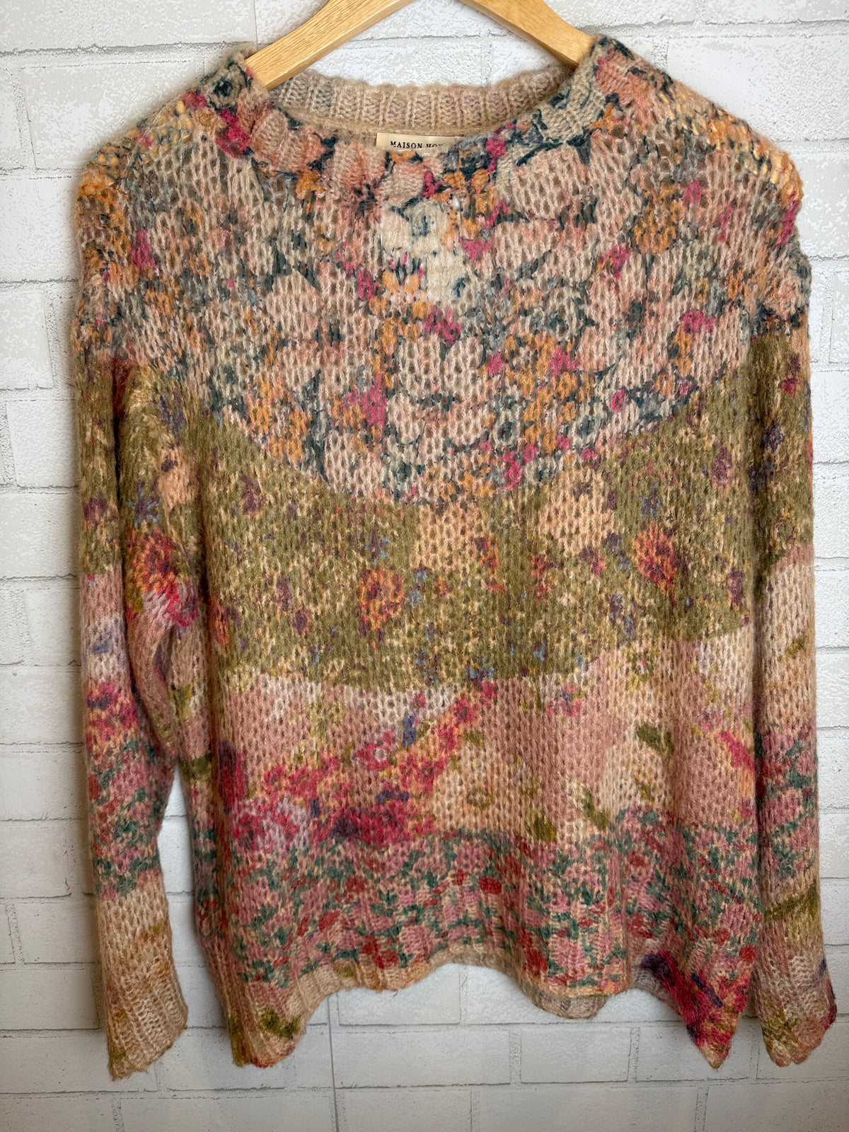 MAISON HOTEL Mohair Floral Print LS Sweater/ S-EU36