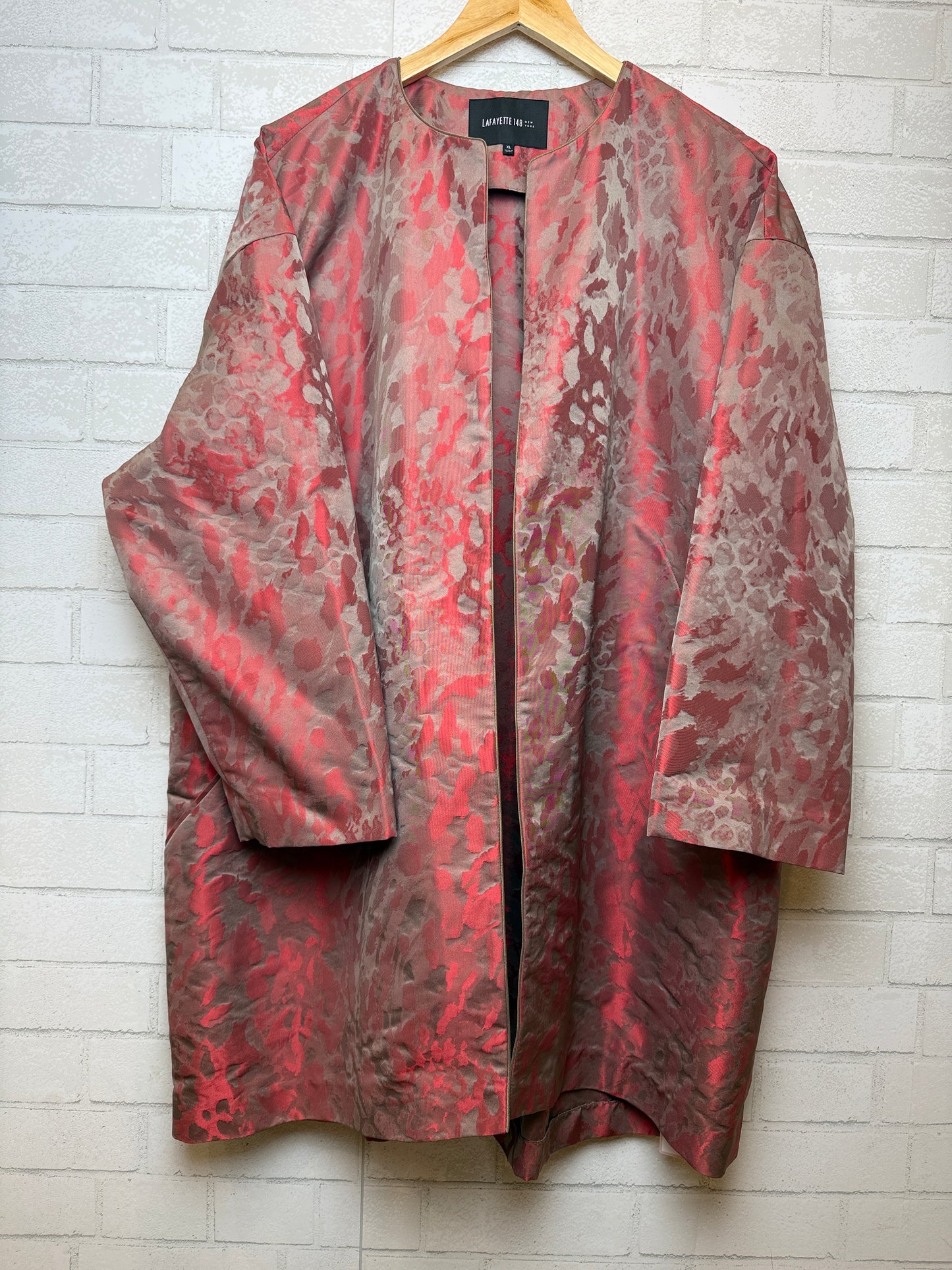 LAFAYETTE 148   Shiny Open Coat with Pockets/XL