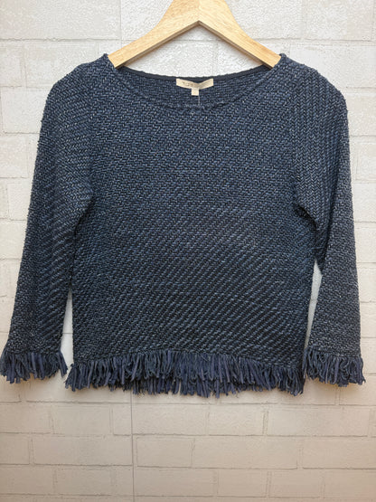 MAJE Cotton LS Fringed Sweater/S